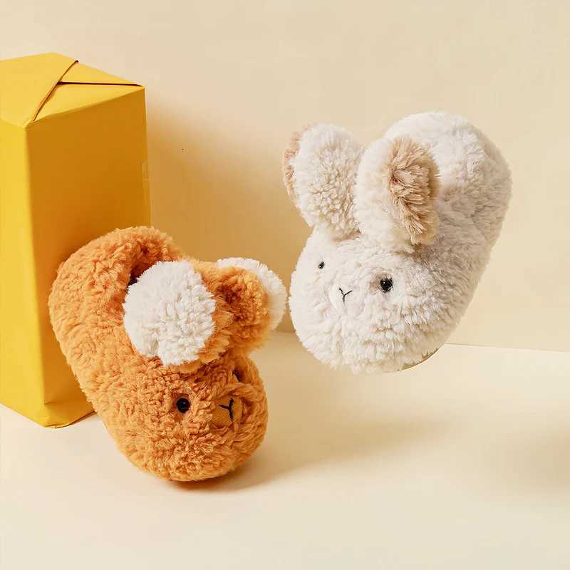 cotton shoes kids cute warm winter girls shoes hairy indoor home slippers for children boy winter cartoon baby non-slip home bagW251121