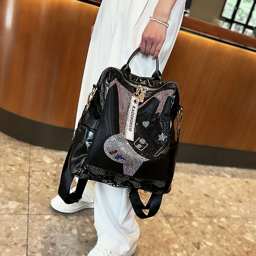 2025 New Fashion Diamond-Encrusted Women's Bag, Trendy High-End, Versatile and Popular, Large Capacity Shoulder Bag