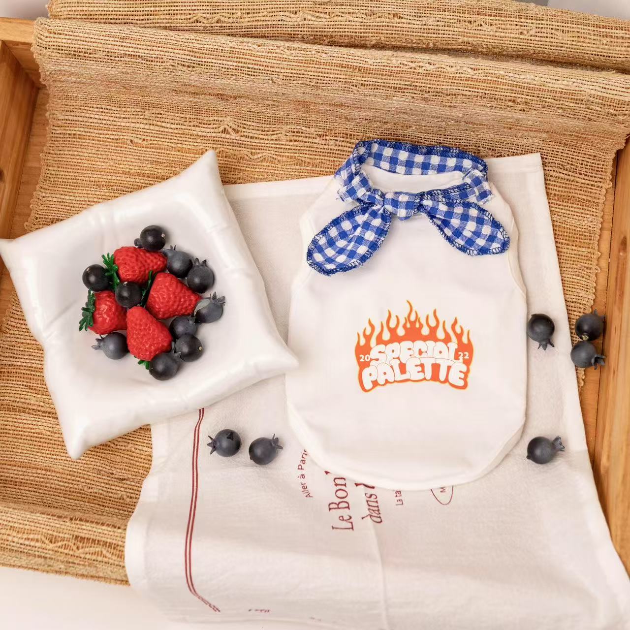 T0049Cute French bulldog vest elastic breathable dog clothes spring and autumn new pet pug bichon clothes autumn thin style