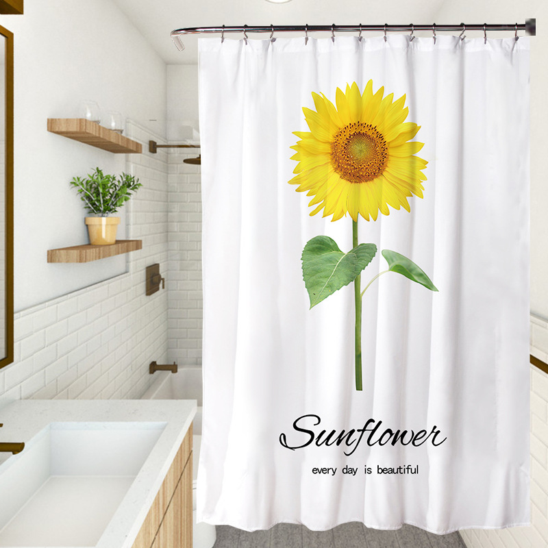 YL-37773 Fresh and Simple Series Home Shower Curtain, Bathroom Coverage, Hand-painted Waterproof Shower Curtain
