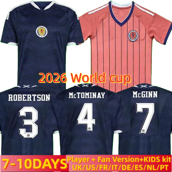2026 Scotland World Cup s football shirt 26 27 Soccer Jerseys ROBERTSON McTominay McGREGOR SHANKLAND MCGREGOR Home maillot goalkeeper men kids kits sets Training 66