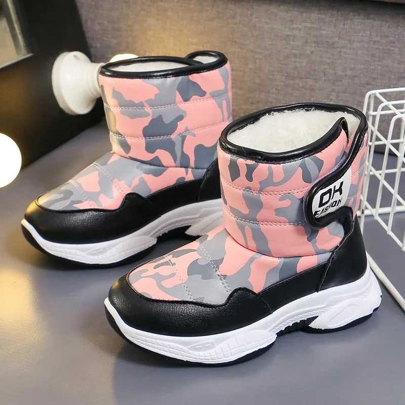 Children Snow Boots for Girls Boys 2024 Winter New Fashion Korean Style Versatile Soft Bottom Anti-slippery Casual Warm ShoesW251121