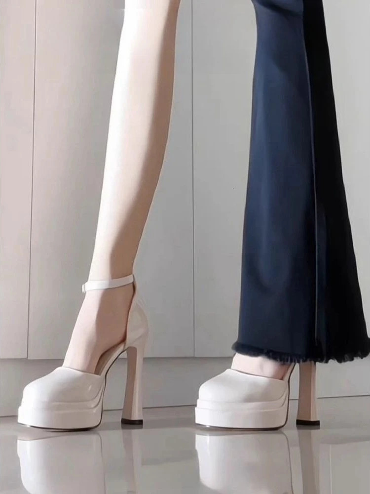 Fashion Womens Super High Heel Wedding Mary Jane Chunky Heels Waterproof Platform Sexy n Shoes for Women 251121