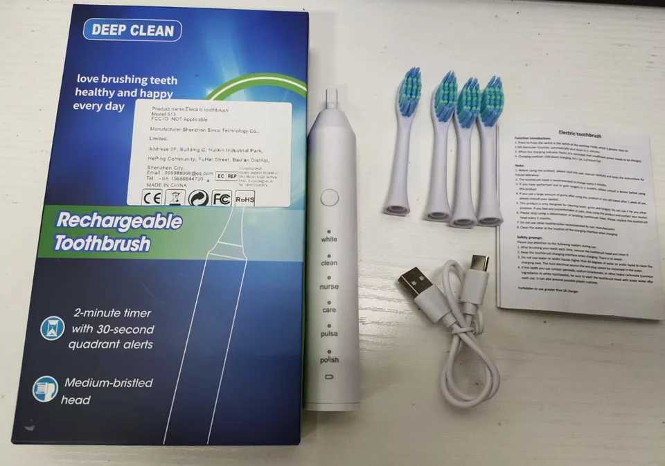 New Sonic Electric Toothbrush For Adults 6 Modes Deep Clean Rechargeable Toothbrush With 4 Brush Heads Teeth Whitening Oral Care C251121