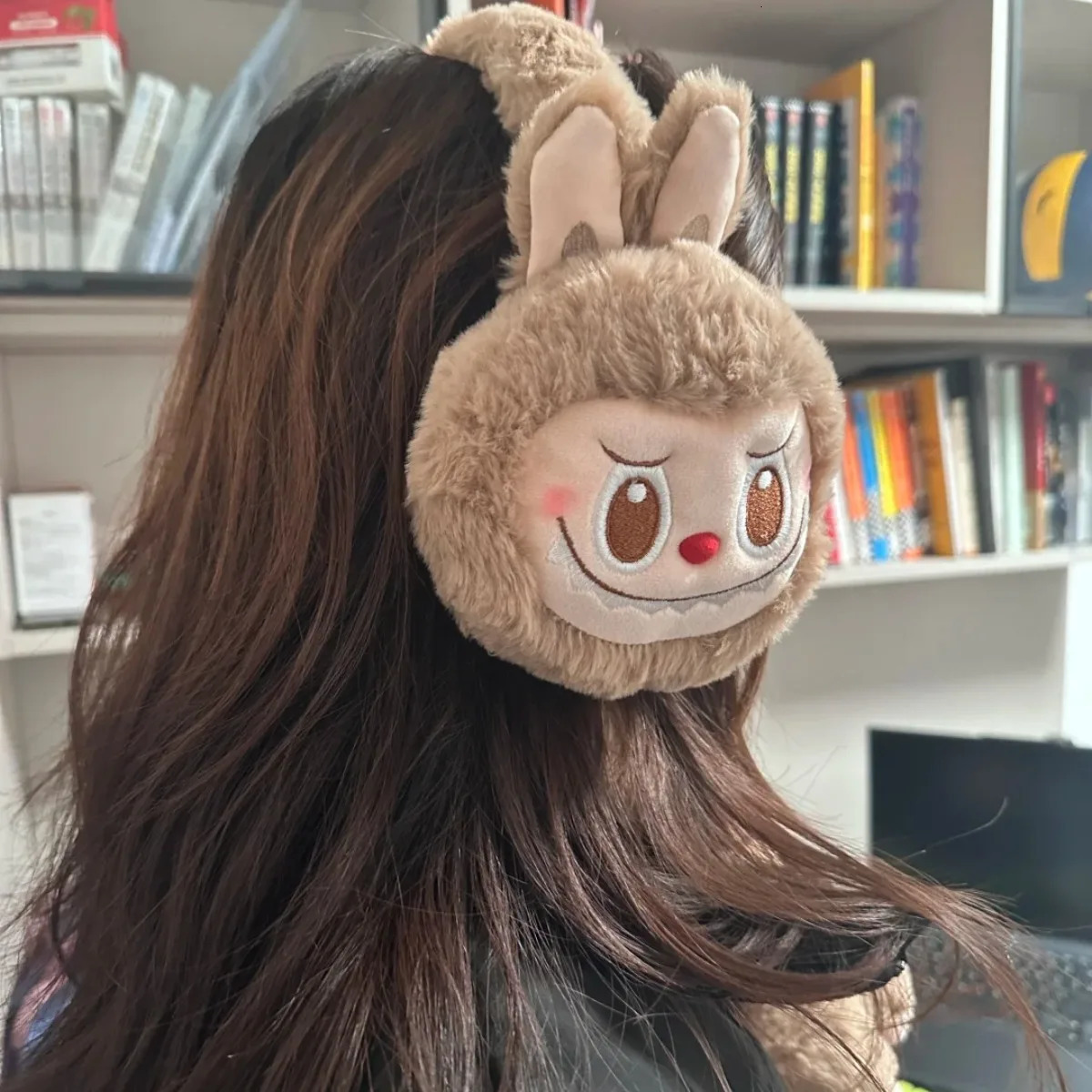 1 Labubu Rabbit Plush Earcup Cute Girl Warm Retractable Antifreeze Student Adult Children Can Use 250421