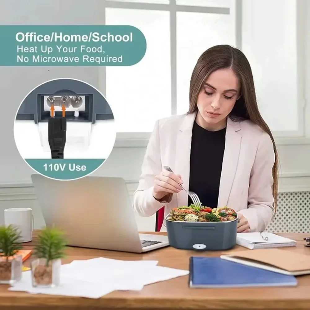 Electric Lunch Box Food Heater Portable Warmer with Stainless Steel Container Heated Lunch Box for Adults Car Truck Home OfficeM251121