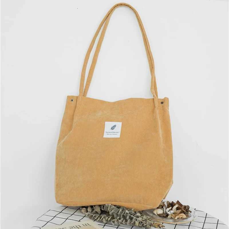 Casual Corduroy Shopping Bag High Quality Eco Friendly Reusable Handbag Lightweight Shoulder BagsT251121