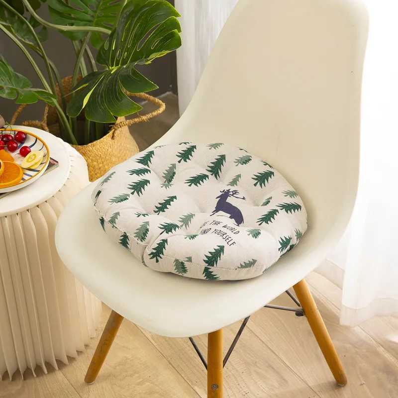 Cotton and Linen Round Seat Cushions Simple Cartoon Thickened Four Seasons Student Office Dormitory Restaurant Chair Cushions C251121