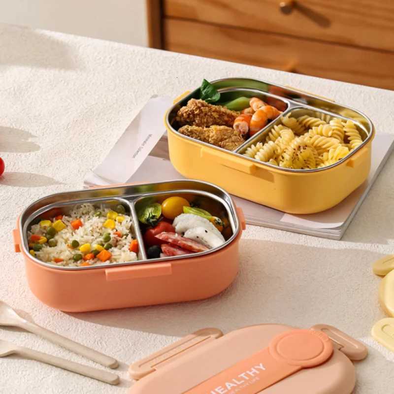 Kitchen Stainless Steel Insulated Lunch Box Office With Tableware Sealed Portable Lunch Box Student Camping Lunch BoxM251121