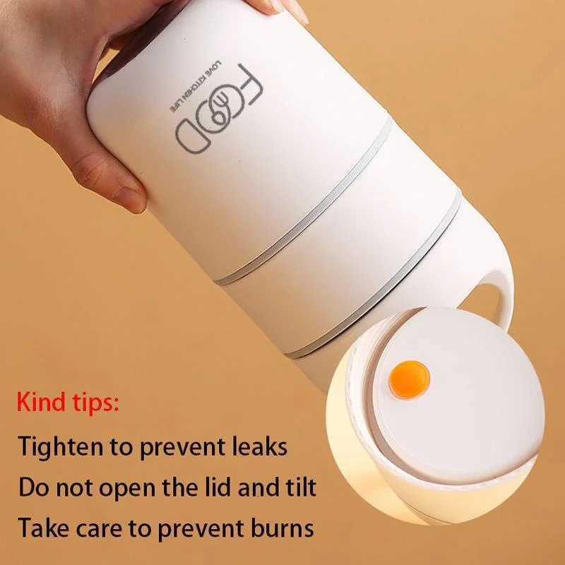 1PCS Stainless Steel Thermal Insulation Lunch Box Soup Food Warmer Bento BoxesM251121