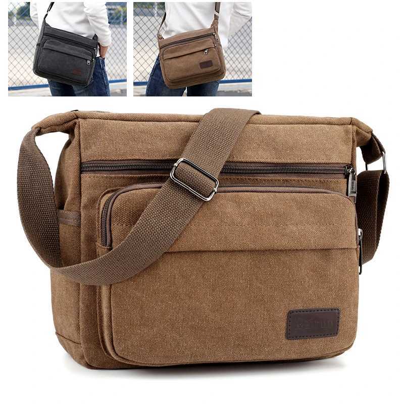 Fashion 1 mens canvas crossbody bag casual travel shoder bag outdoor sports shoder bag with adjustable shoder strap Y251121