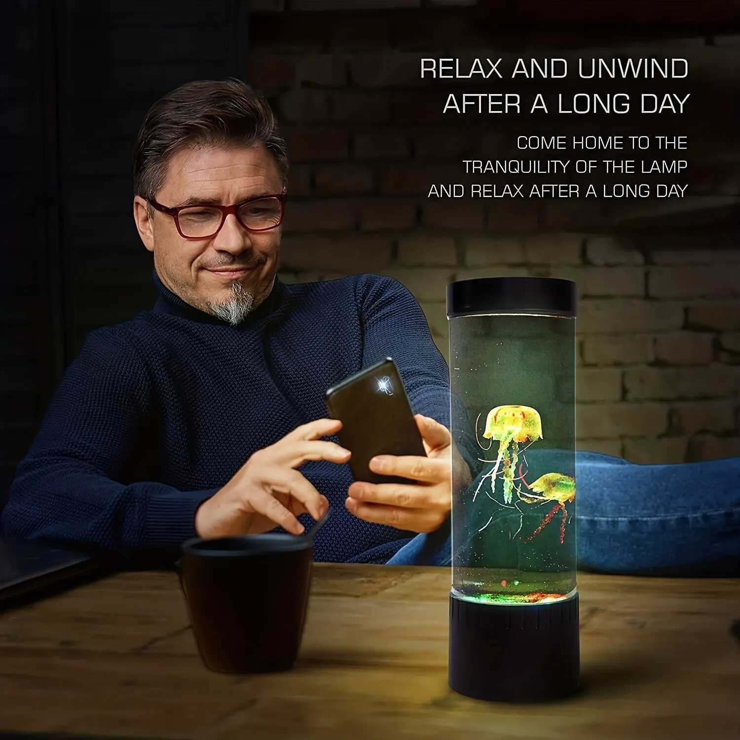 Color-Changing LED Jellyfish Lava Lamp Mini Aquarium Simulation Jellyfish Decorative Lamp USB Acrylic Night Light Gift for Kids K251120