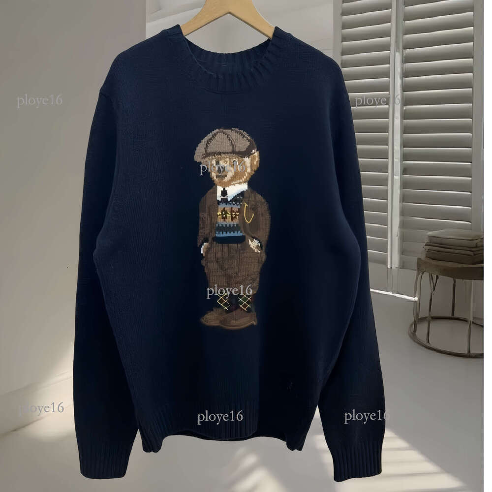 Polos Ralp Luren Sweater High Quality Polos Ralphlys Sweater Bears Sweaters Men's Sleeve Bears Pattern Laurenity Sweaters Luxury Fashion Classic RL Sweaters 360