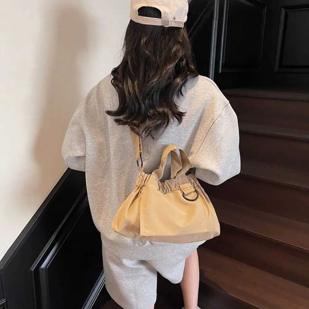 New Canvas Crossbody Bag Large Capacity Solid Color Shoulder Bag Portable Messenger Bags WomenT251121