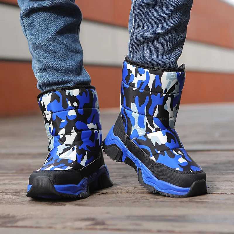 Children Outdoor Winter Snow Boots Boys Girls Casual Warm Boots Non-Slip Sole Comfortable Snow Big Cotton Plush Shoes BootsW251121