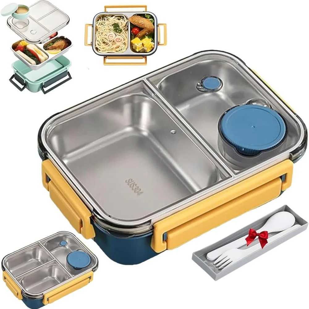 304 Stainless steel Lunch box with Tableware for Adults Kids Leakproof Lunch Container Portable Grids Bento Box Food ContainersM251121