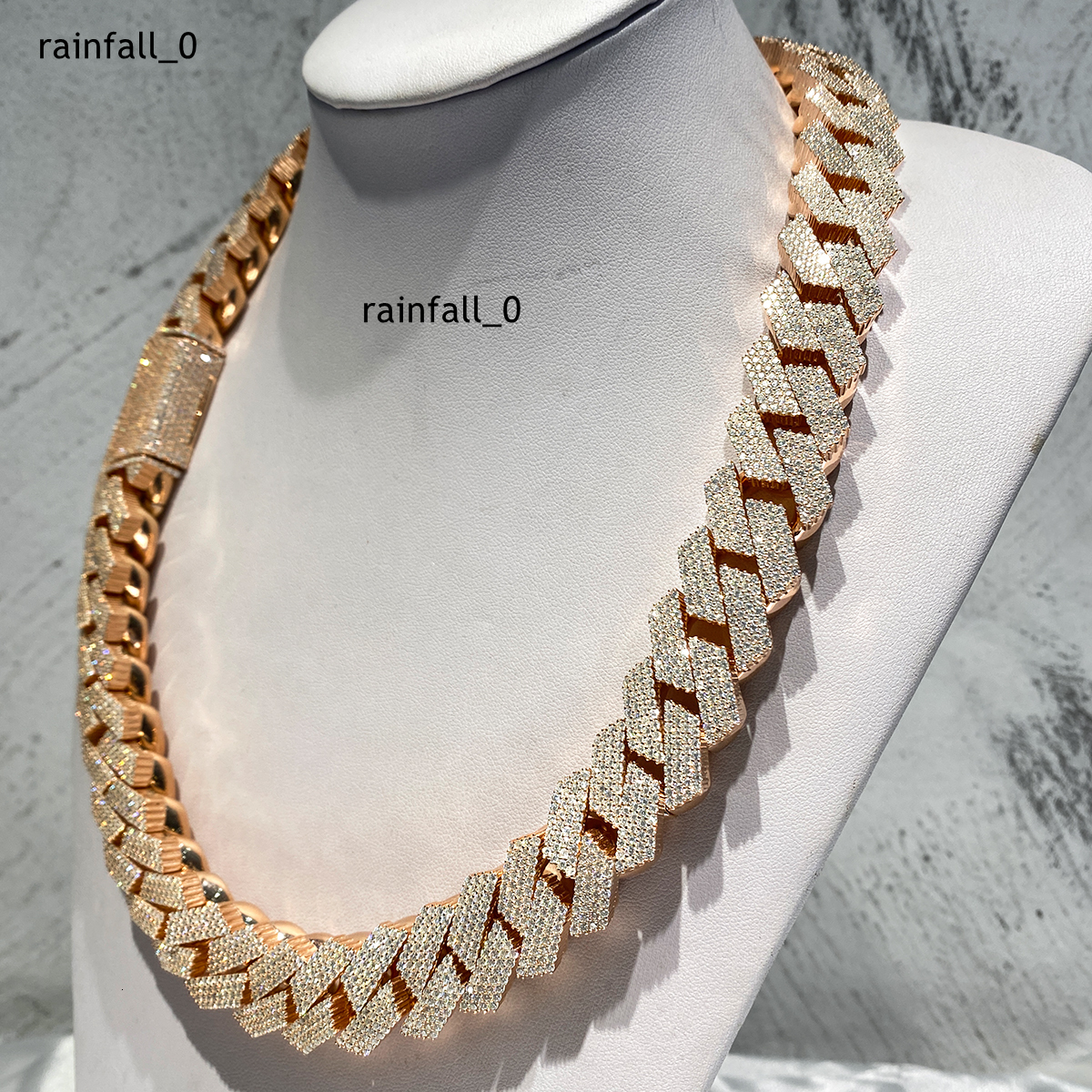 Hip Hop Rapper Ice Out Cuban Chain 20mm Wide 4 Rows of Moissanite Full Ice Out Cuban Link Chain Necklace