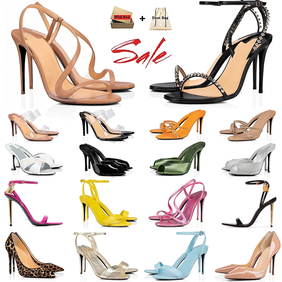 Dress Shoes designer high heels patent leather luxury Gold Tone triple black suede red womens lady fashion sandals Party Wedding Office pumps summer slippers 35-42