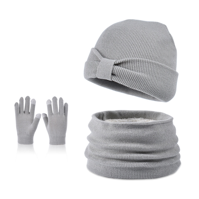 Children's Hat Gloves Winter Scarf Set Winter Outdoor Ear Protection Hooded Hat Boys and Girls Baby Warm Knitted Wool Hat free shipping