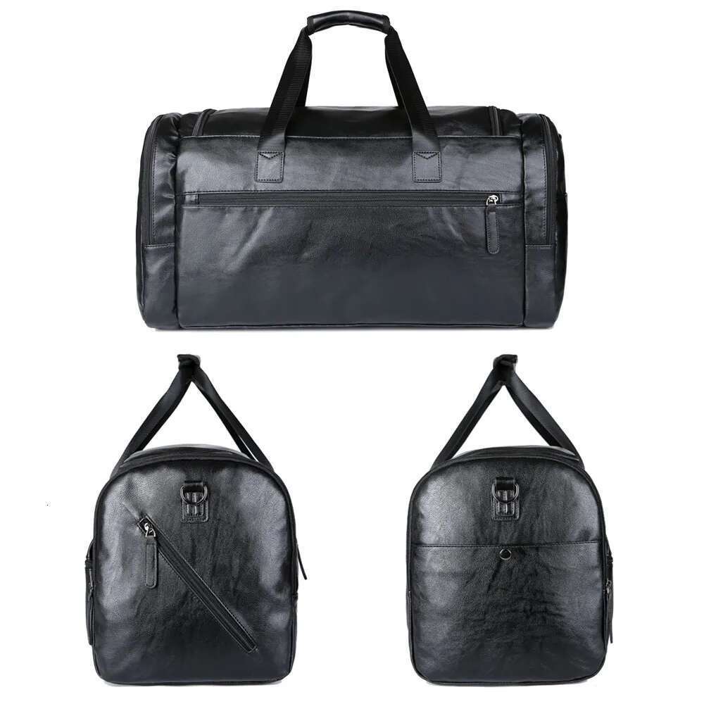Men's Large Travel Tote Soft Leather Business Trip Holiday Handbag Man Carry ON Lage Pack Bags Black Brown PU Shoulder Bag