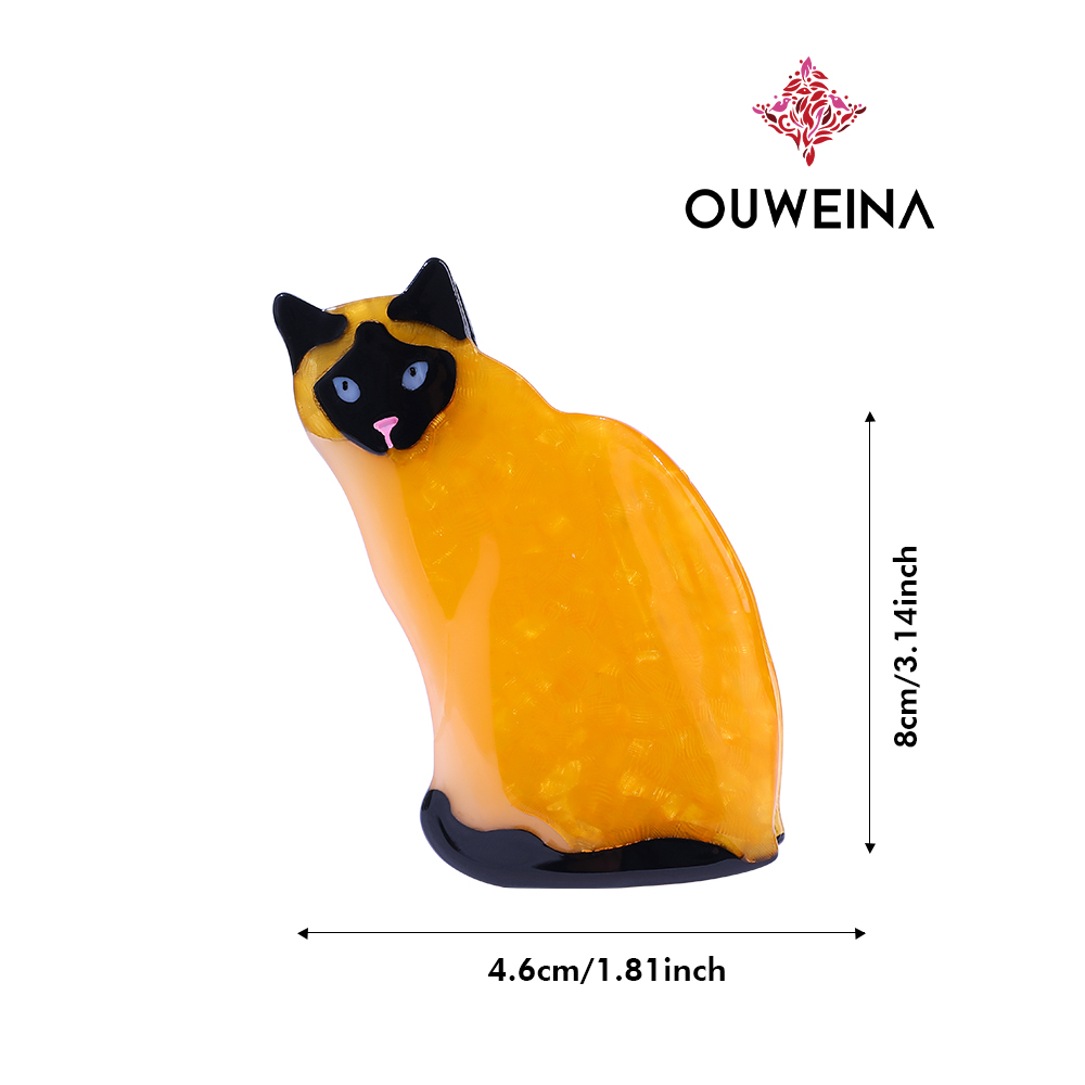 Personalized niche acetate scrunchie clip original design style gold Siam DW00359 cute animal hair accessories high ponytail clip