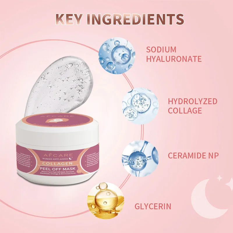 Collagen Peel Off Mask Wrapping Mask Frim Korean Make Glowy Skin Elasticity Anti Wrinkle Facial Mask 250418