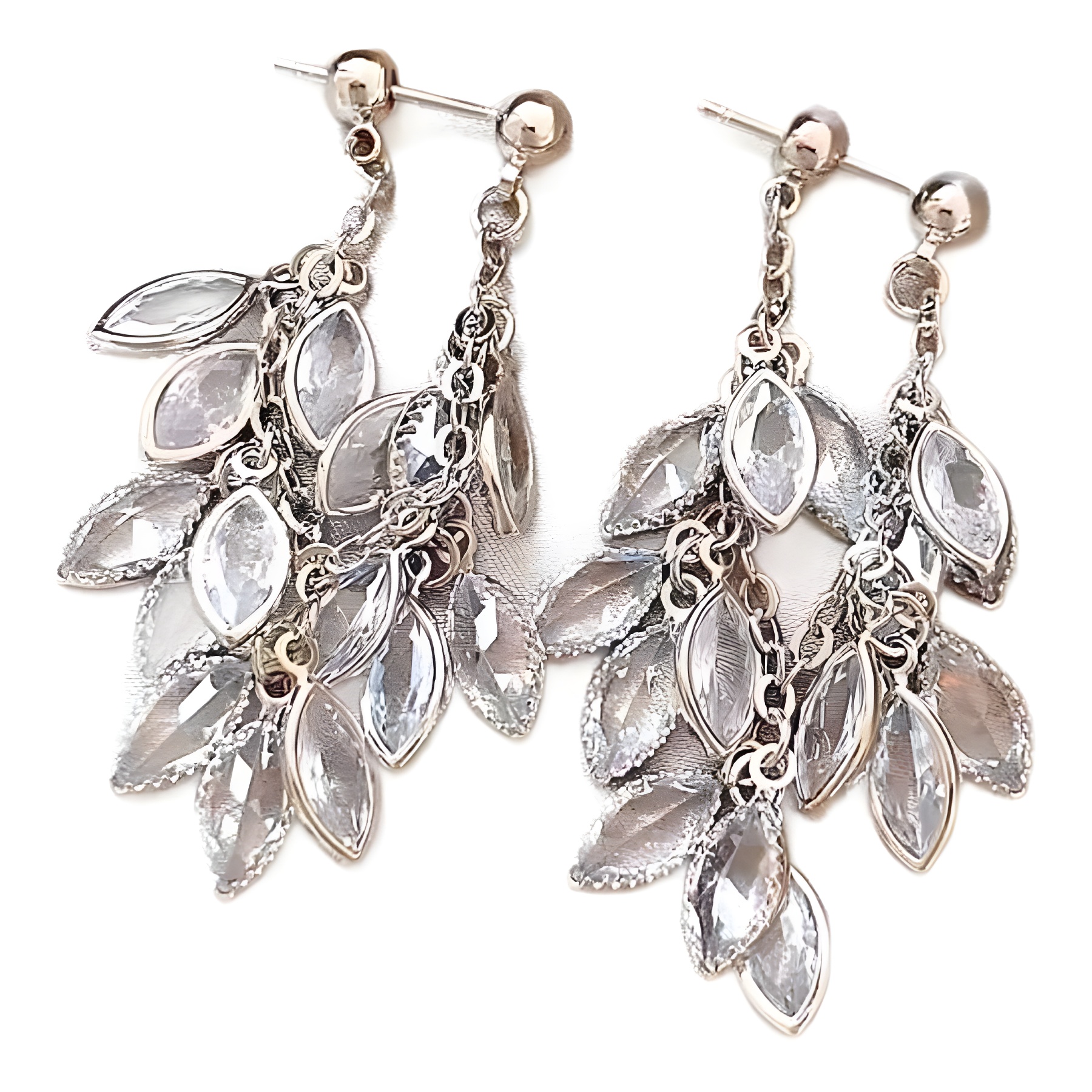 new design fashion jewelry sier color zircon tassel earrings elegant women's evening party accessories