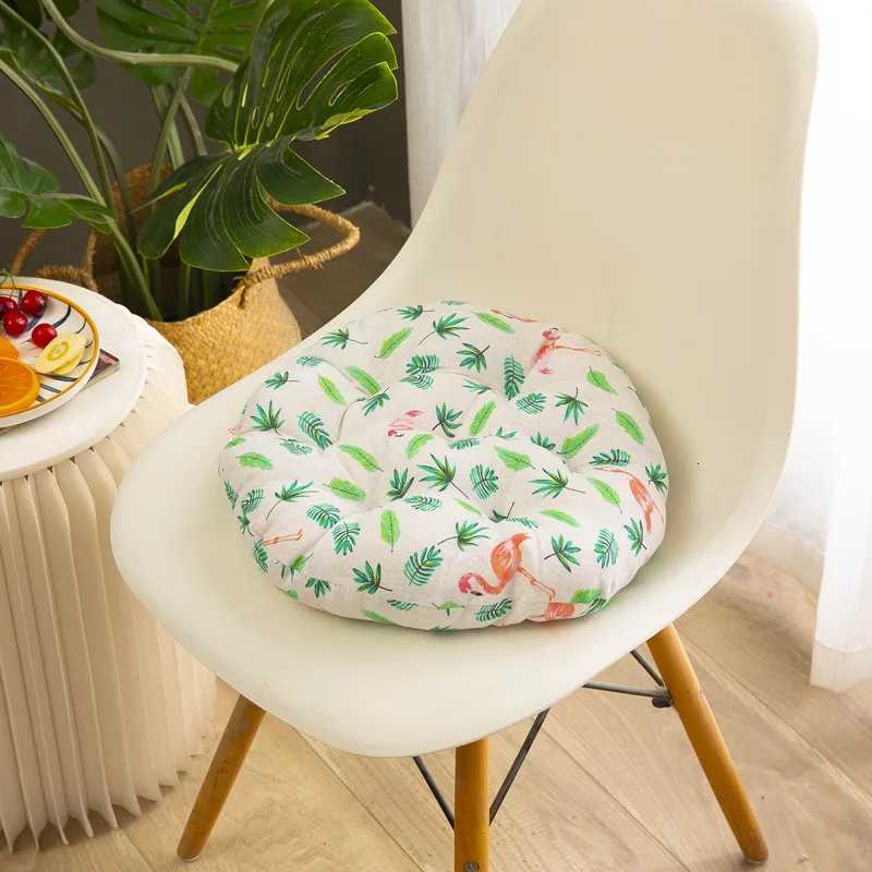 Cotton and Linen Round Seat Cushions Simple Cartoon Thickened Four Seasons Student Office Dormitory Restaurant Chair Cushions C251121