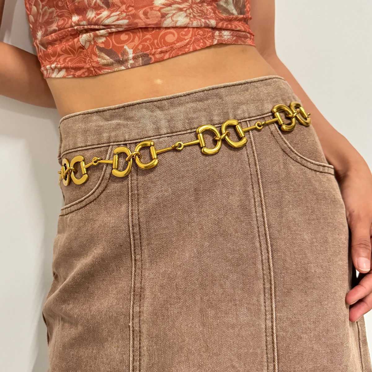 Designer Gold D Metal Belt Womens Fashion Belt High end Luxury Brand Gothic Punk Y2K Jeans Belt Y250419