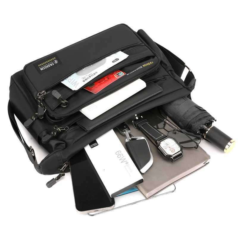 Minimalist Mens Shoulder Bag Large Capacity Durable Mens Crossbody Bag Waterproof Nylon Multi-Compartment Casual Mens BagT251121