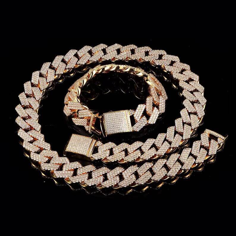 10mm 3 Row Miami Cuban Link Bracelet High Quality Hand Setting Fashion Iced Out Jewelry S925 Cuban Bracelet for Men
