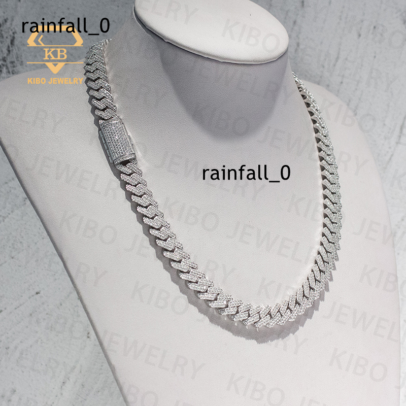 Rapper Jewelry Iced Out Hiphop Necklace for Men 8mm 10mm 12mm 925 Sterling Silver Lab Diamond Moissanite Cuban Link Chain