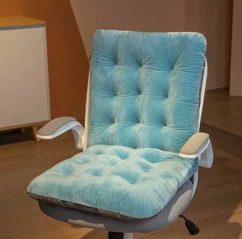 Soft Touch Chair Cushion with Back Support - Comfortable Polyester Desk Seat Pad for Office and Computer Chairs C251121