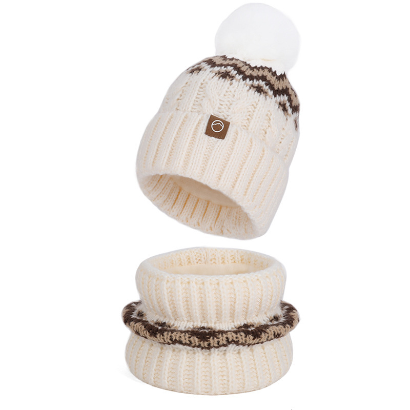 Winter Hat designer Scarf Gloves Three-Piece Set Outdoor Cold-Proof Warm Pullover Hat Fleece-Lined Ear Protection Knitted Wool Hat for Women free ship