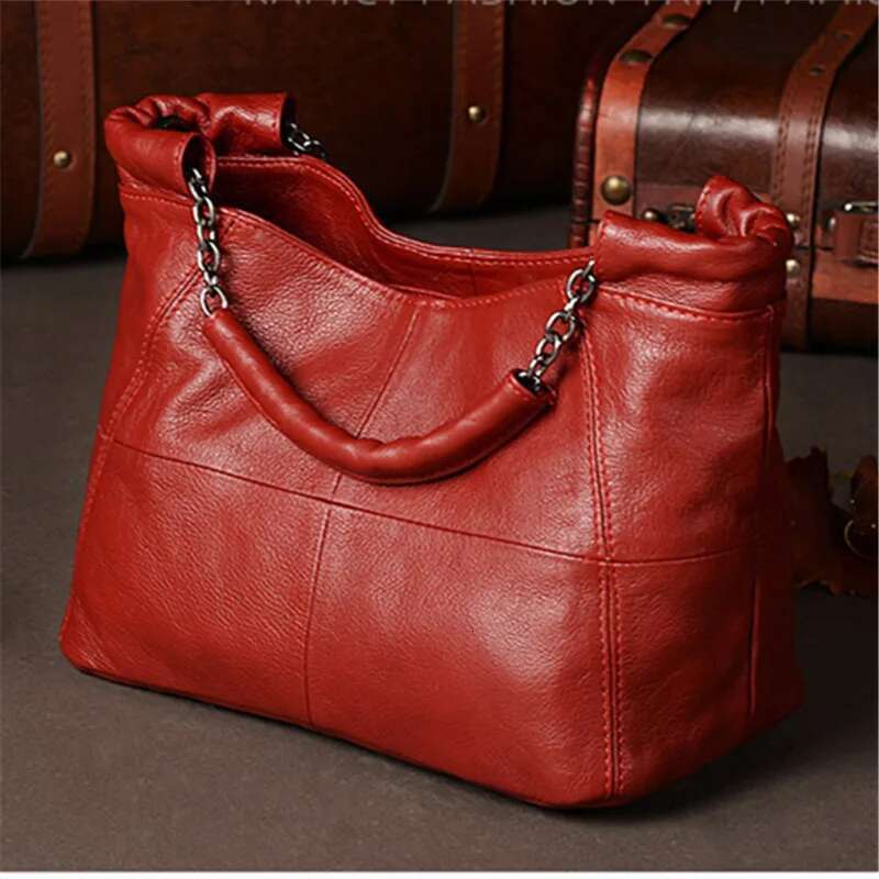 Nesitu New Red Grey White Black Yellow Genuine Leather Women S Handbag Girl Lady Shoulder Messenger Bags Female Totes M Bag Bag