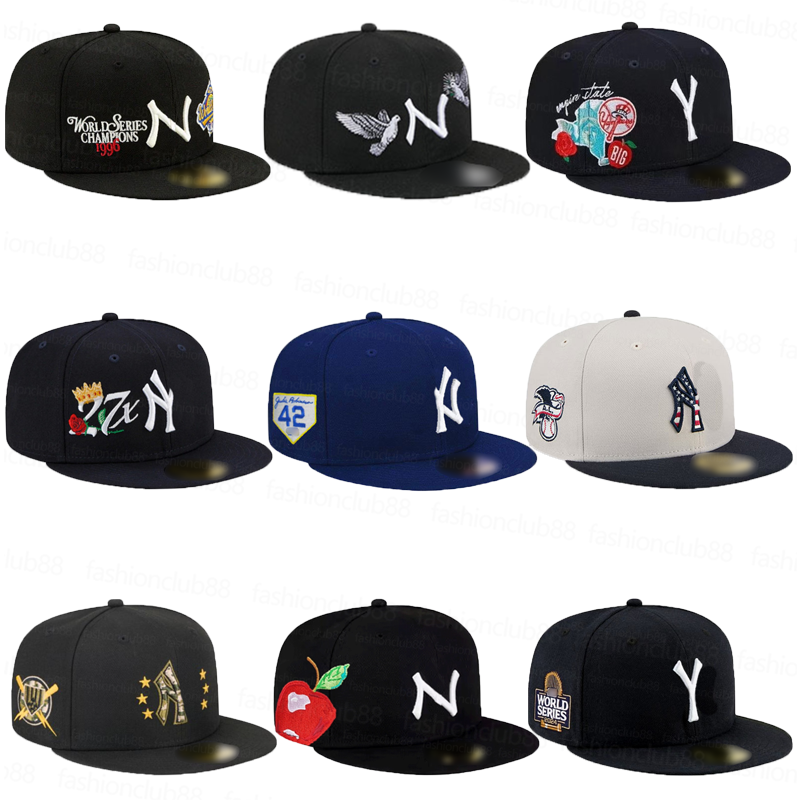 NEW E MLB ny embroidery Flat Brim Hat - Non Adjustable Closed Back Baseball Cap Unisex Street Fashion Sun Protection Hat 20 style high quality