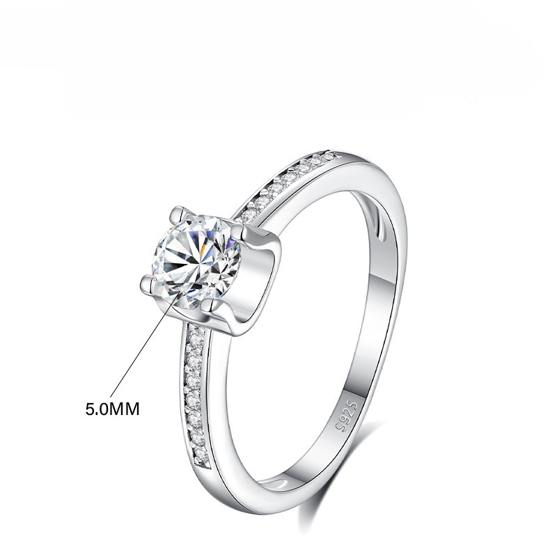 TaiYang 2025 New 0.5ct Moissanite Full Pave Eternity Ring for Women, Luxurious 925 Sterling Silver Wedding Engagement Diamond Ring with Moissanite Cer