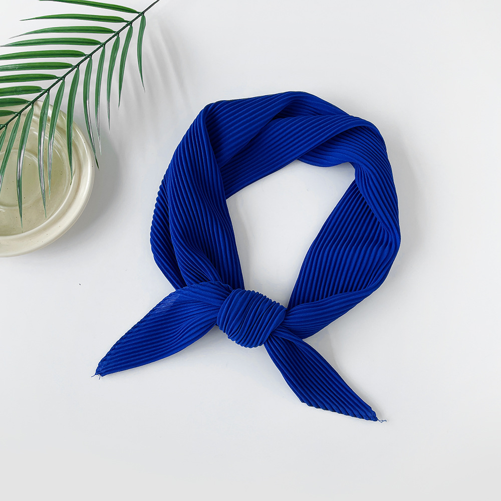 K467 Pearl chiffon solid color pleated silk scarf new women's Southeast Asia Malaysia headscarf diamond silk scarf