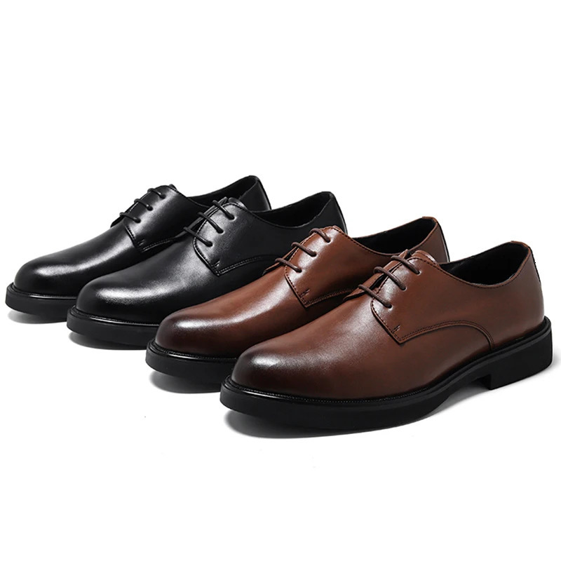 Classic Brogue Office Leather Shoes Men Casual Business Korean Formal Oxford Mens Dress 251121
