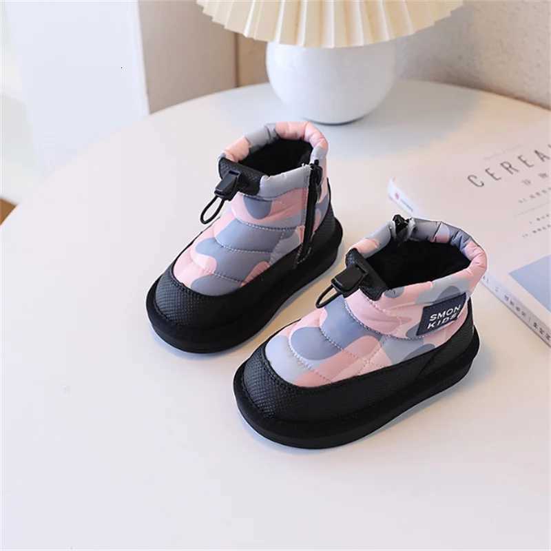 Winter Children Snow Boots 2025 Camouflage Waterproof Warm Plush Toddler Boys Non-slip Fashion Girls ShoesW251121