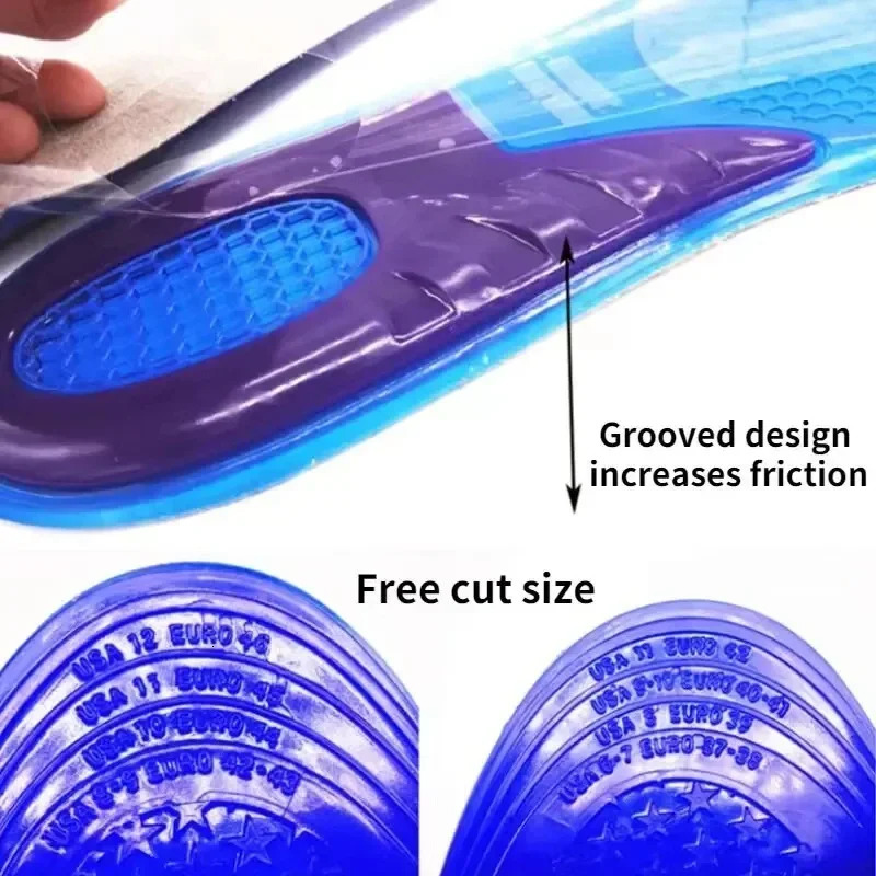 1 Pair Man Women Ortic Arch Support Massage Insole Unisex Silicone Anti Slip Gel Soft Sport Shoe Pad Shock Absorption 251121