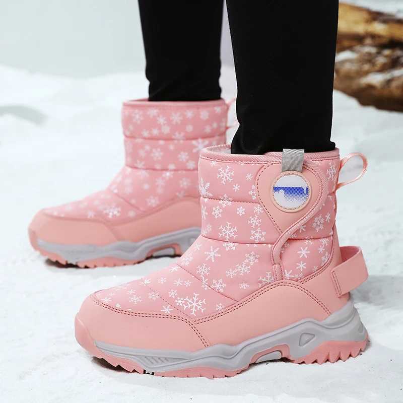 New Girls Snow Boots Winter Comfortable Thick Warm Kids Boots Rubber Thick Children Autumn Cute Boys Boots Princess ShoesW251121