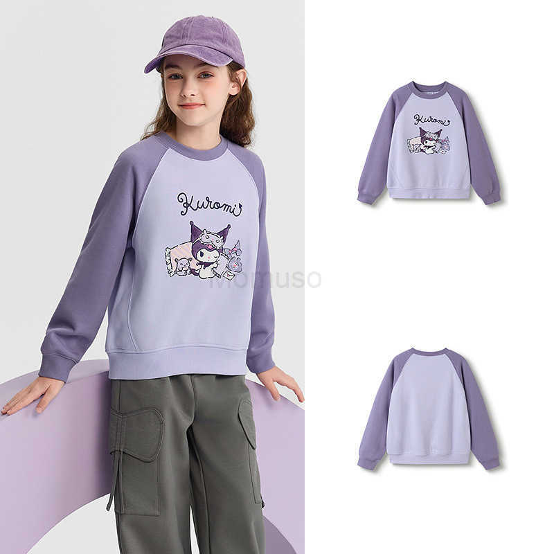 Sanrio Kuromi IPBalabala Childrens Clothing Girls Sweatshirt Kids 2025 New Winter Big Kids Fleece Top H251121