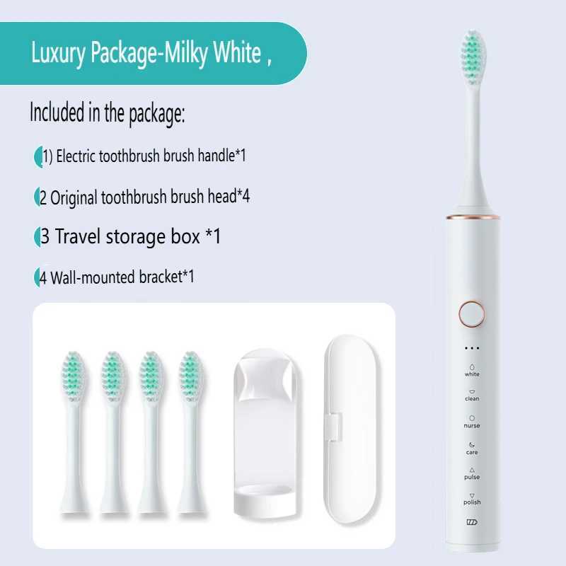 Electric Toothbrush for Adults Waterproof DuPont Brush Head USB Rechargeable High Frequency Cleaning 6 Cleaning Modes C251121