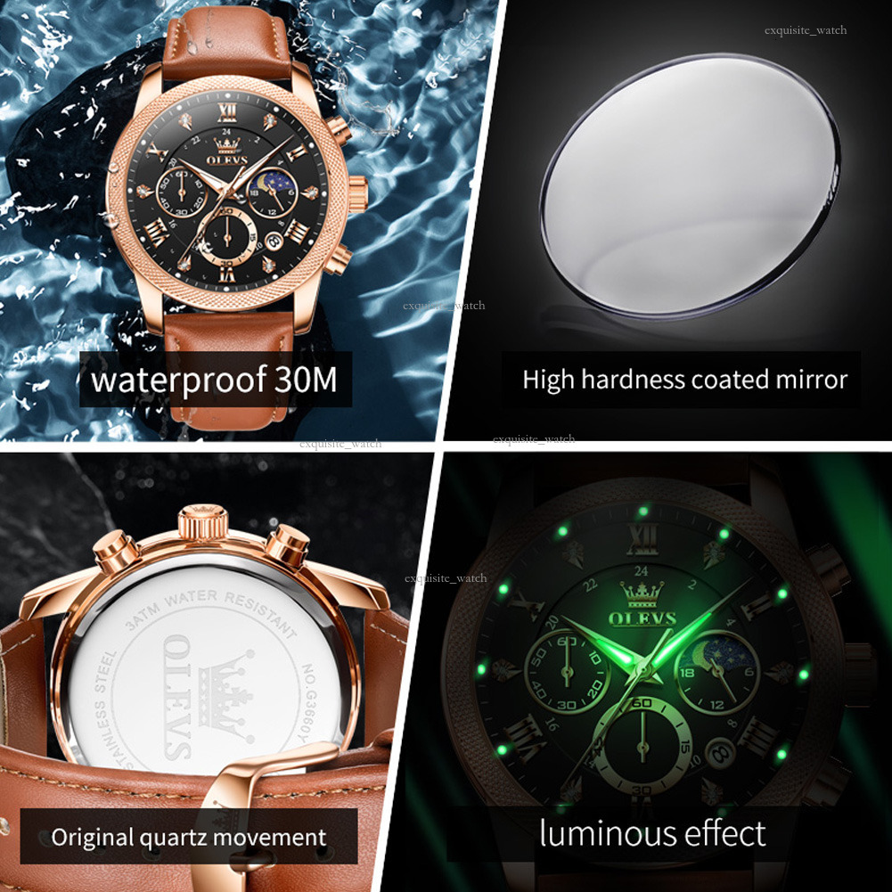 OLEVS Designer Brand Men's Watches Multi-functional Sports Chronographs Luminous And Calendar Men's Watches Luxury Watches Free Delivery And