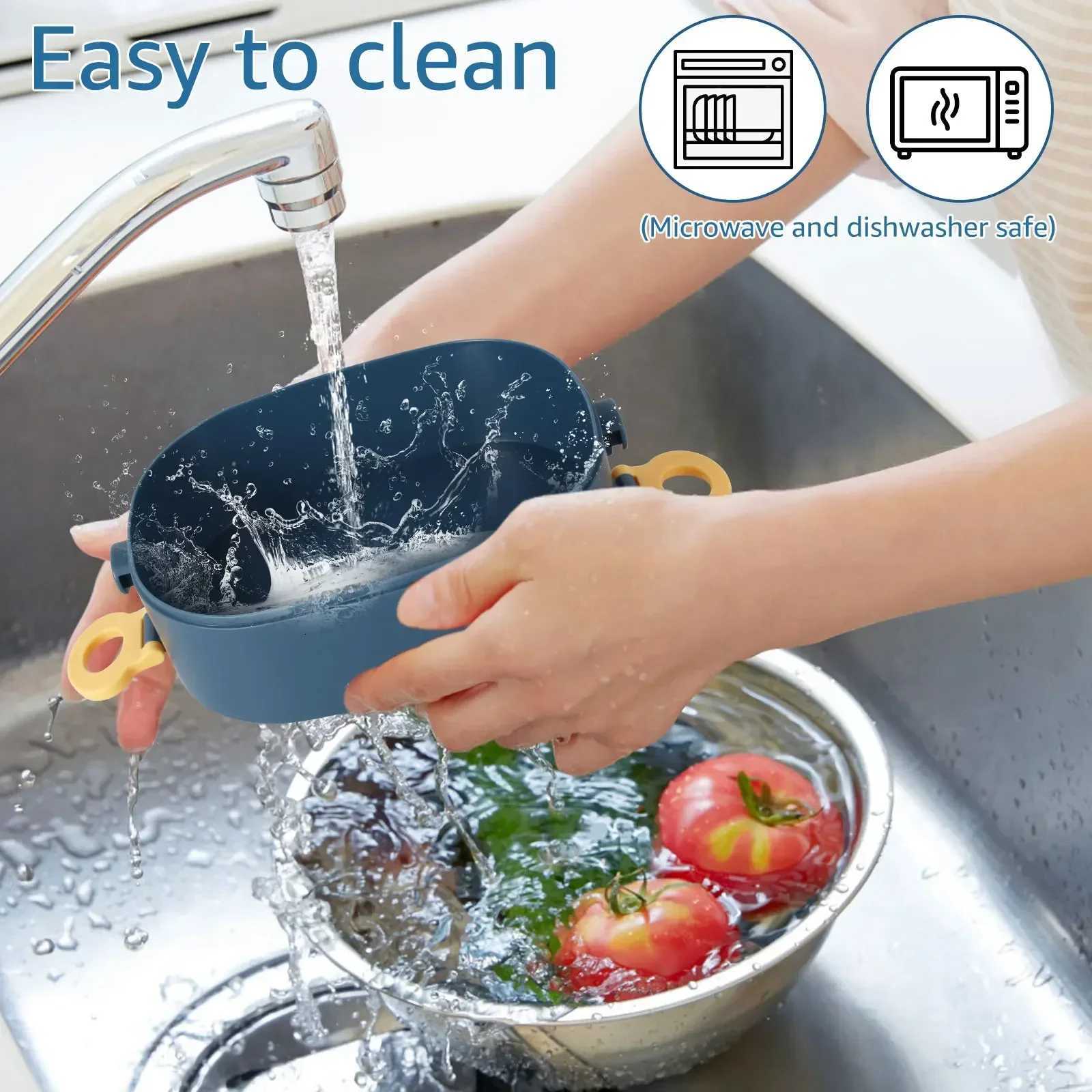 2000ML Lunch Box Portable 3 Layer Children Student Bento Box Leakproof Microwavable Food Container School Travel Office PicnicM251121