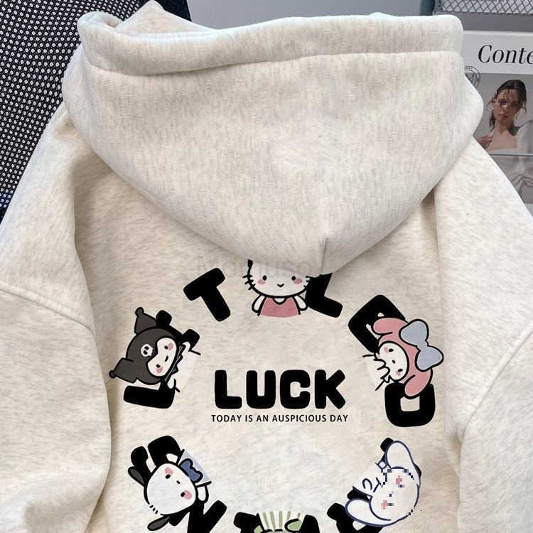 Sanrio Cotton Zipper Cardigan Sweatshirt for Women Spring and Autumn Design Niche Loose Lazy Style Hoodie Jacket H251121