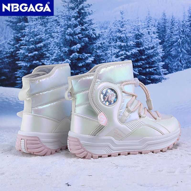 Fashion Winter Children Shoes Plush Waterproof Fabric Non-Slip Girl Snow Boots Warm Outdoor Kids Boys Cotton Walking SneakersW251121