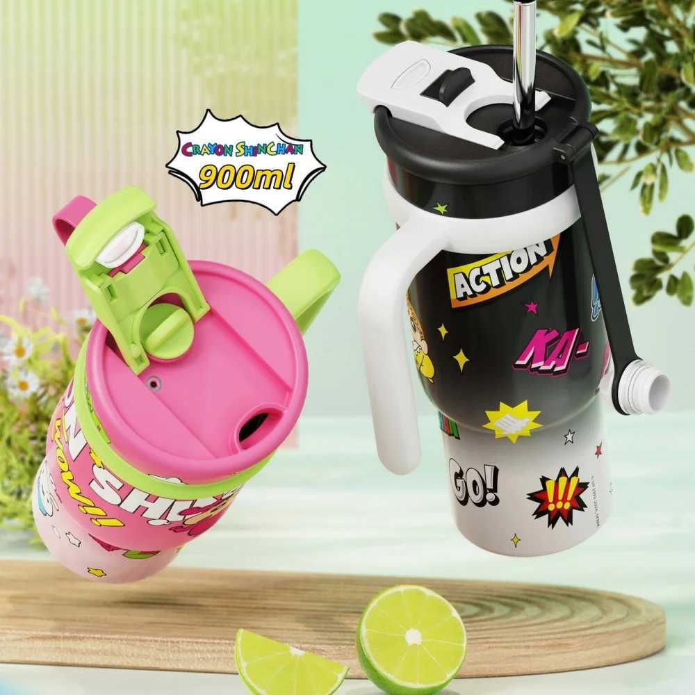 Anime Crayon Shin-Chan Stainless Steel Thermal Mug Adorable 900Ml Large Capacity Cartoon Insulated Cup Girls Gifts Water Bottle L251121T49I W260226