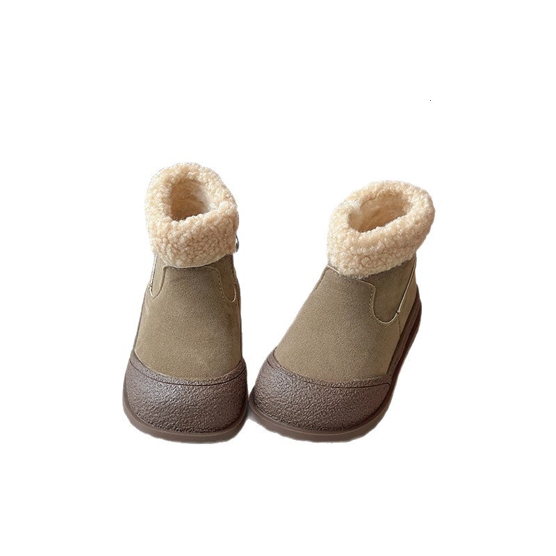 Winter glowing shoes, new Korean style wool lined short boots, fashionable and trendy shoes, warm cotton boots, casual children's shoes
